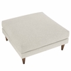 Zoya Down Filled Overstuffed Ottoman in Ivory Fabric