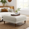 Zoya Down Filled Overstuffed Ottoman in Ivory Fabric