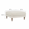 Zoya Down Filled Overstuffed Sofa and Ottoman Set in Heathered Weave Ivory