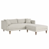 Zoya Down Filled Overstuffed Sofa and Ottoman Set in Heathered Weave Ivory