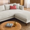 Zoya Down Filled Overstuffed Sofa and Ottoman Set in Heathered Weave Ivory