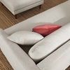 Zoya Down Filled Overstuffed Sofa and Ottoman Set in Heathered Weave Ivory
