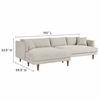 Zoya Left-Facing Down Filled Overstuffed Sectional Sofa in Heathered Weave Ivory
