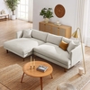Zoya Left-Facing Down Filled Overstuffed Sectional Sofa in Heathered Weave Ivory