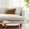 Zoya Left-Facing Down Filled Overstuffed Sectional Sofa in Heathered Weave Ivory