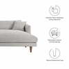 Zoya Right-Facing Down Filled Overstuffed Sectional Sofa
