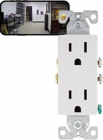 AC Powered Power Outlet White Square WiFi Surveillance Camera