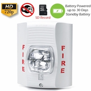 Battery Powered Fire Alarm Strobe Light White Security Camera Battery Powered Fire Alarm Strobe Light White Security Camera