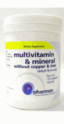 Pharmax Multivit & Min w/o Cu & Fe 120 Caps