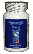 Allergy Research Group Niacin Vitamin B3 250 mg 90 caps