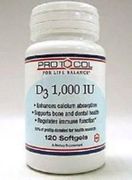 Protocol for Life Balance Vitamin D3 1,000 IU - 120 Softgels