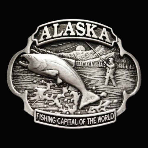 Belt Buckle Alaska Fishing Fish Capital Fisherman Buckles