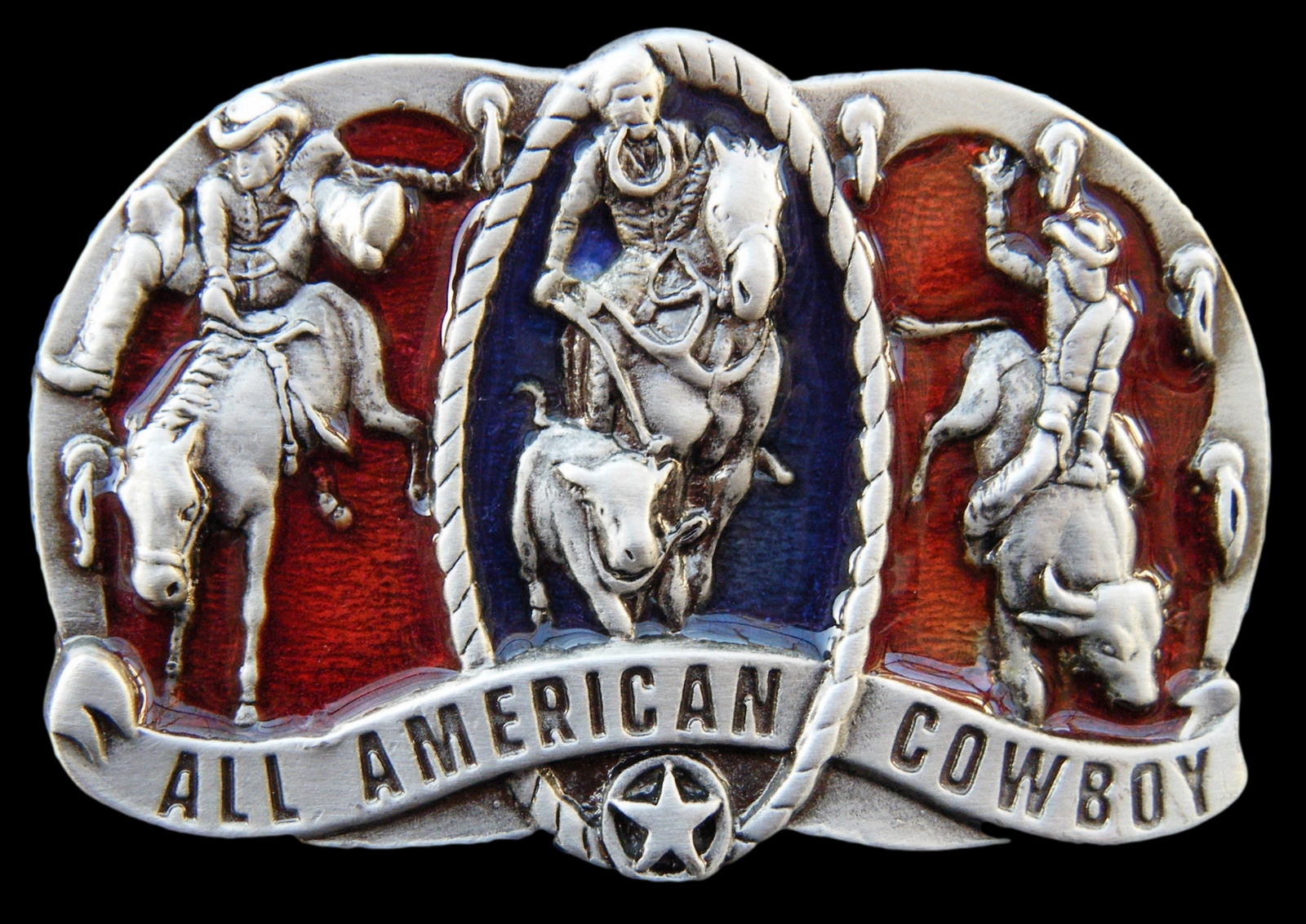 western rodeo cowboy belt buckle