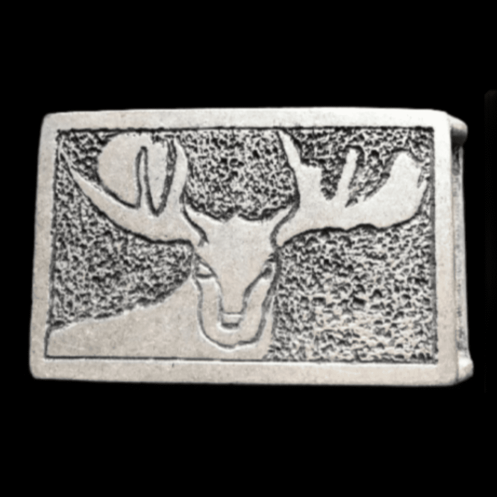 Moose Head Antlers Belt Buckle Hunter