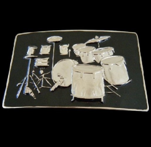 Drum Set Music Belt Buckle