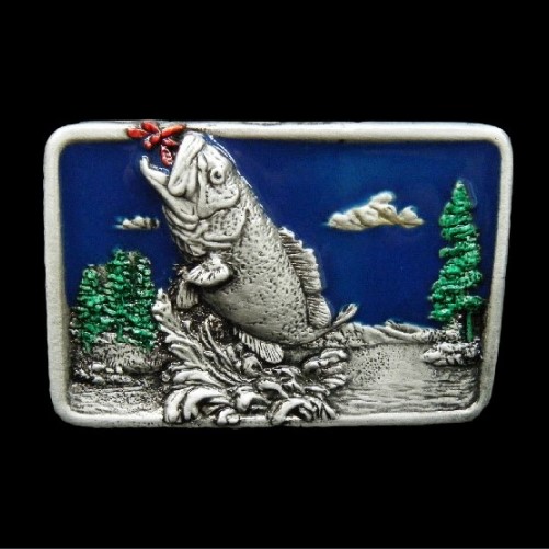 Fish Fishing Sports Anglers Fishermen's Belt Buckle Buckles