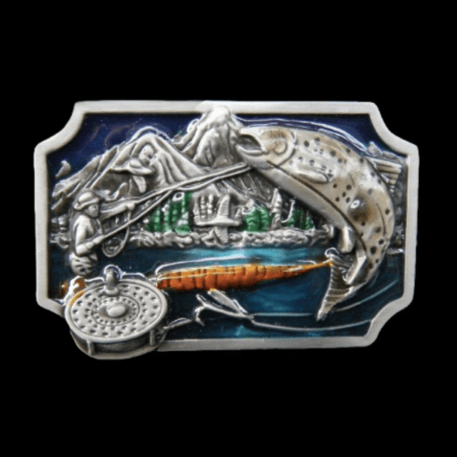 Fish Belt Buckle Fishing Trout Salmon Sport Angler Fishermen Buckles