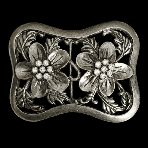 rhinestone flower belt buckle