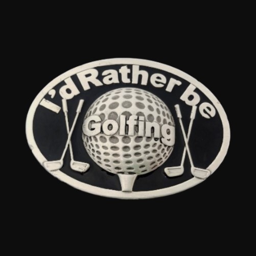 golf golfer golfing belt buckle buckles