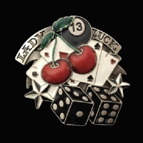 Lady Luck Lucky Number 13 Gambling Gambler Las Vegas Dice Cherries