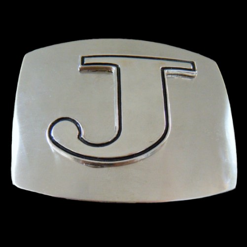 Initial J Letter Name Monogram Belt Buckle