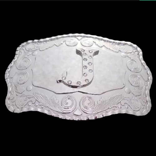 Letter J Initial Name Letters Large Western Belt Buckle