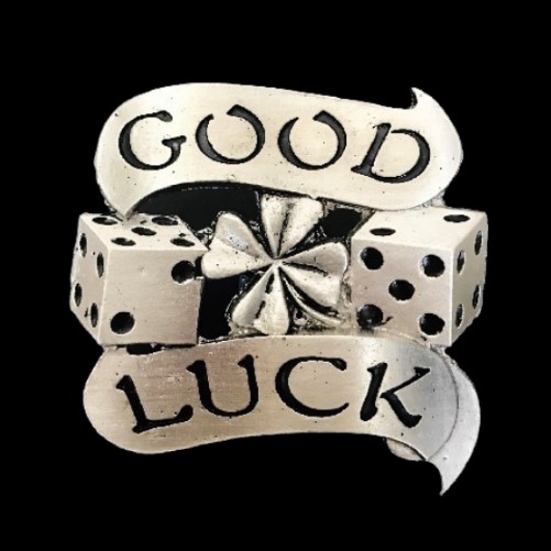 good luck dice gambling belt buckle