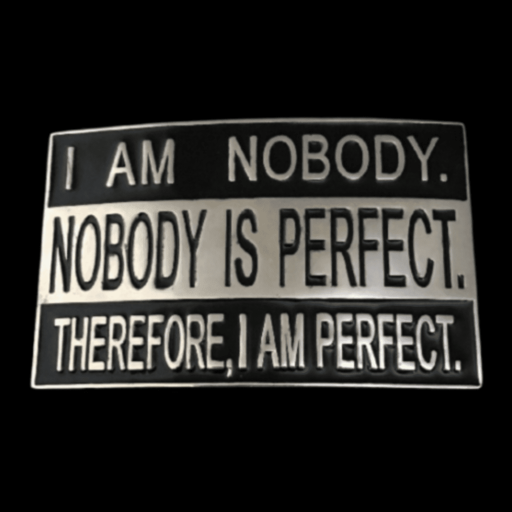 Nobody Is Perfect Belt BuckleBucklesTherefore I Am Somebody Funny Belt Buckles!