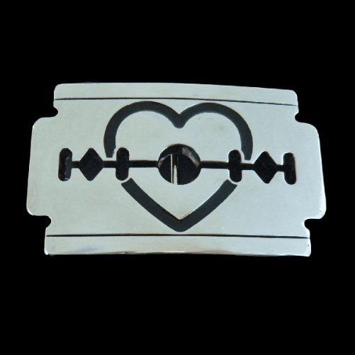 Razor Blade Belt BuckleBeltsHeart On Razor Blade Funny Belt Buckles!