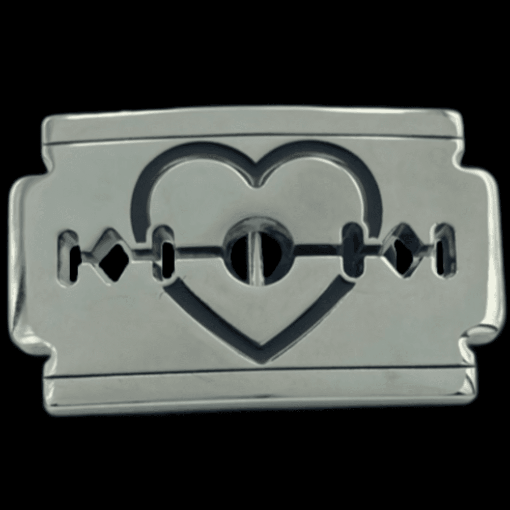 Razor Blade Belt BuckleBeltsHeart On Razor Blade Funny Belt Buckles!