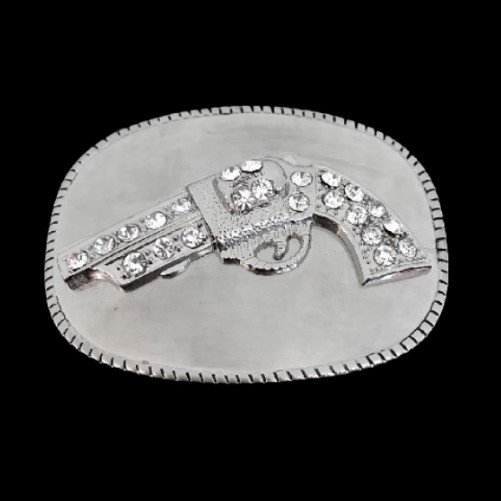Western Rhinestone Gun Belt Buckle