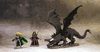 Black Dragon with Adventurers