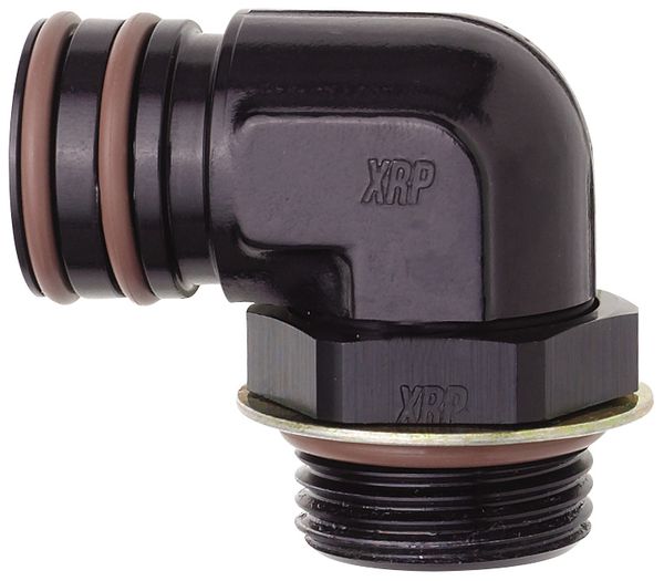 -10 Male Clamshell to -10 O-Ring Boss Low Profile 90 Degree - Aluminum