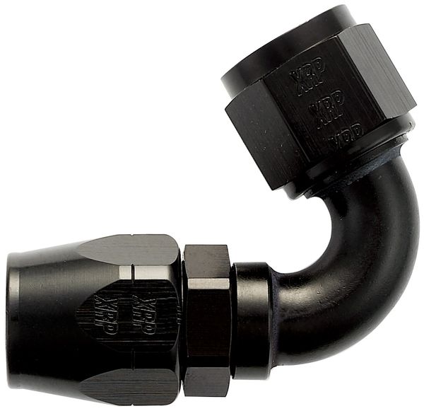 -12 120 Degree Double Swivel Hose End - Aluminum - Black Anodized