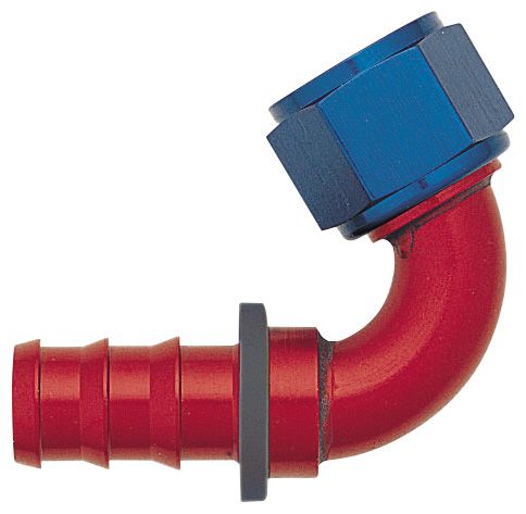 -12 120 Degree Push-On Hose End - Aluminum