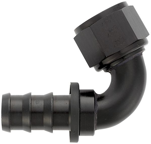 -12 120 Degree Push-On Hose End - Aluminum - Black Anodized