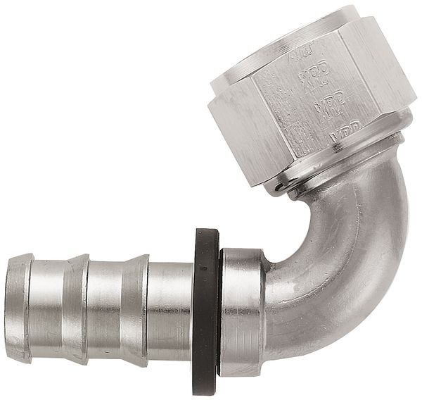 -12 120 Degree Push-On Hose End - Aluminum - Super Nickel Plated