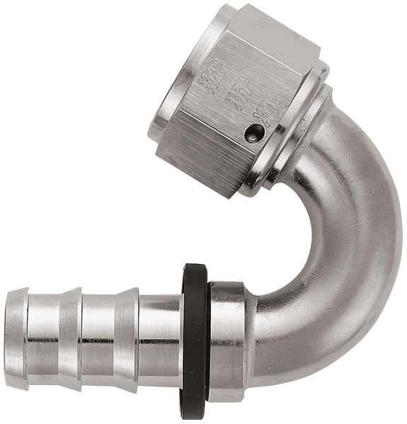 -12 150 Degree Push-On Hose End - Aluminum - Super Nickel Plated