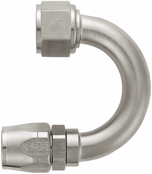 -12 180 Degree Double Swivel Hose End - Standard (1-1/2" Radius) - Aluminum - Super Nickel Plated