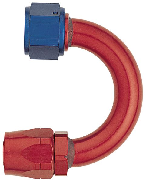-12 180 Degree Fixed Hose End - Aluminum