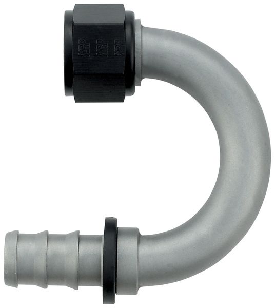 -12 180 Degree Push-On Hose End - Aluminum - Ti-Tech Finish
