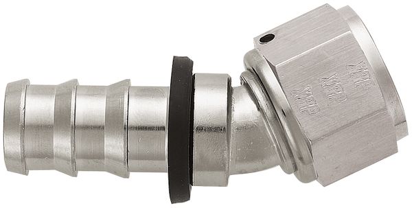 -12 30 Degree Push-On Hose End - Aluminum - Super Nickel Plated