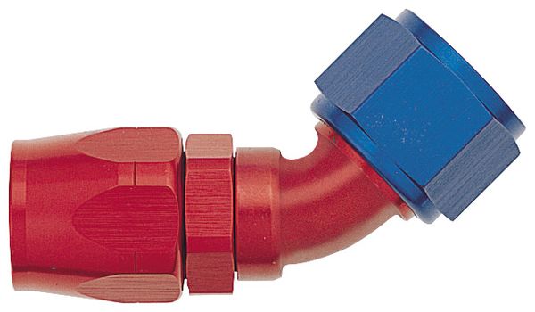 -12 45 Degree Double Swivel Hose End - Aluminum