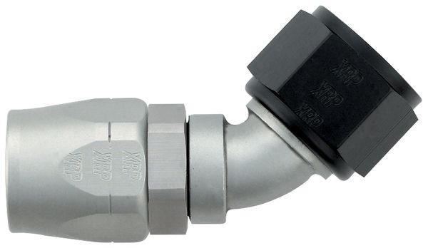 -12 45 Degree Double Swivel Hose End - Aluminum - Ti-Tech Finish
