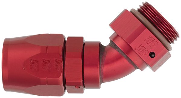 -12 45 Degree Double Swivel Hose End to -12 ORB - Aluminum
