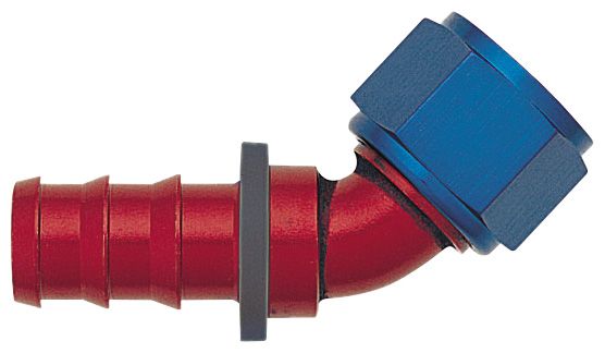 -12 45 Degree Push-On Hose End - Aluminum