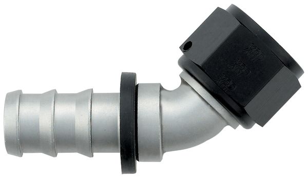 -12 45 Degree Push-On Hose End - Aluminum - Ti-Tech Finish
