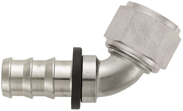 -12 60 Degree Push-On Hose End - Aluminum - Super Nickel Plated