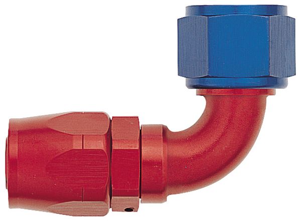 -12 90 Degree Double Swivel Hose End - Aluminum