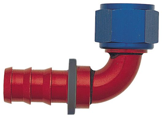 -12 90 Degree Push-On Hose End - Aluminum